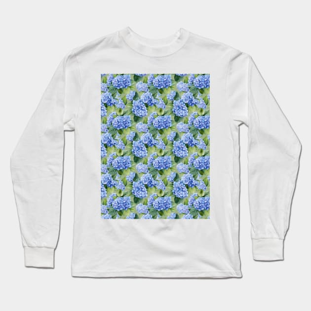 Hydrangea allover green Long Sleeve T-Shirt by Remotextiles